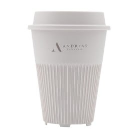 Circular&Co koffiebeker 340ml- PP - deksel met drinkopening - quick-dry onderzijde - ribbelwand