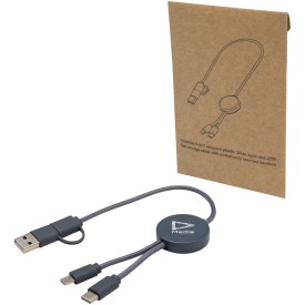 Citala 5-in-1 30 cm datasynchronisatie- en 27 W snellaadkabel van gerecycled plastic-Hale blue