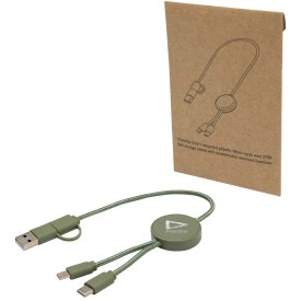 Citala 5-in-1 30 cm datasynchronisatie- en 27 W snellaadkabel van gerecycled plastic-Heather groen