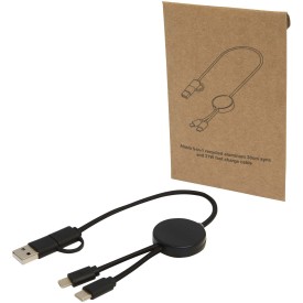 Citala 5-in-1 30 cm datasynchronisatie- en 27 W snellaadkabel van gerecycled plastic-Zwart