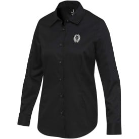 Citrine twill damesshirt-Zwart