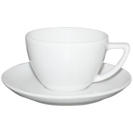 Cappuccino kop en schotel - 200ml - porselein - wit