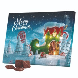 Bureau adventskalender met 24 chocolaatjes - Fairtrade - volledig bedrukt