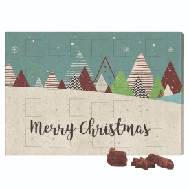 Adventskalender met ophangoog - 24 chocolaatjes - volledig bedrukt