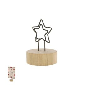 Clip rasty - hout - kerstontwerp - metalen clip