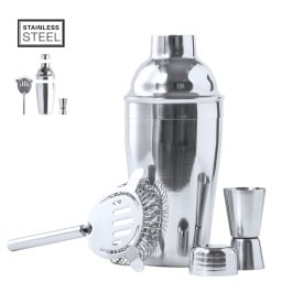 Cocktailset Wendol - RVS - shaker van 550ml - met zeefje en maatbeker