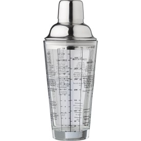 Cocktailshaker 400 ml - glas en RVS deksel - in kartonnen doosje