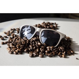 Coffee zonnebril - koffiedik en houtvezels - UV400 in kraft geschenkdoos