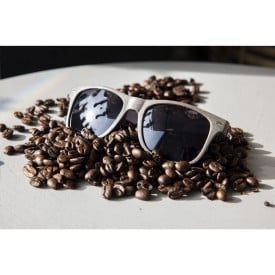 Coffee zonnebril - koffiedik en houtvezels - UV400 in kraft geschenkdoos