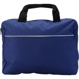 Collegetas met ritsvak en korte hengsels-Blauw-Zonder opdruk