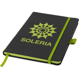 Color edge notitieboek - A5 - PU - 40 vellen - gekleurde paginaranden, lint, elastieksluiting en penlus - hardcover
