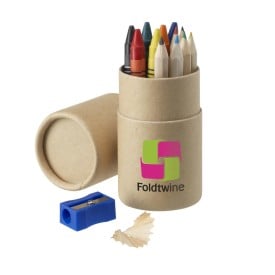ColourJoy kleurpotloden - hout - 13-delig - met waskrijtjes - puntenslijper