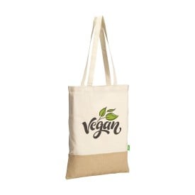Combi Organic winkeltas naturel 8L - organisch katoen/jute - 160 g/m² - Oeko-tex - lange hengsels