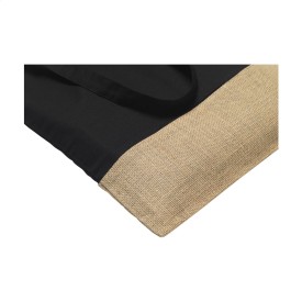 Combi Organic winkeltas zwart 8L - organisch katoen/jute - 160 g/m² - Oeko-tex - lange hengsels