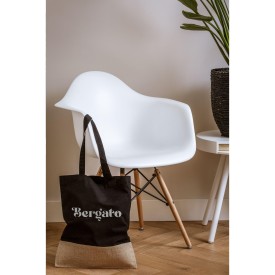 Combi Organic winkeltas zwart 8L - organisch katoen/jute - 160 g/m² - Oeko-tex - lange hengsels