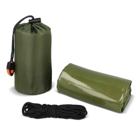 Compacte noodtent voor overleven in de buitenlucht-Dried green