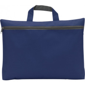 Conferentie tas met handvat en ritssluiting-Blauw-Zonder opdruk