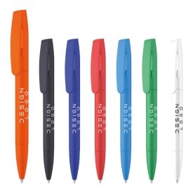 Coral Soft Touch pen - rubberen coating - blauwe inkt