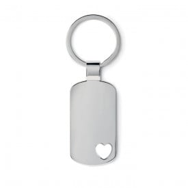 Corazon sleutelhanger - metaal - 5 cm - hartvormige uitsparing - geschenkverpakking