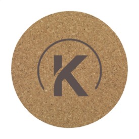 Coaster Set onderzetters - kurk - diameter 10cm - in pouch