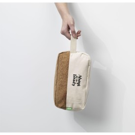Eco CocCork toilettas - canvas en kurk - draaglus