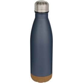 Cove 500 ml dubbelwandige vacuüm geïsoleerde roestvrijstalen waterfles met kurkdetails-Hale blauw