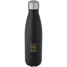 Cove 500 ml vacuüm geïsoleerde fles van RCS-gecertificeerd gerecycled roestvrij staal -Zwart