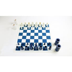 Crownes Chess Set Basic-Wit / blauw