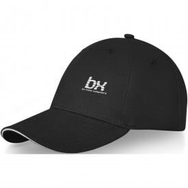 Darton 6 panel sandwich cap-Zwart