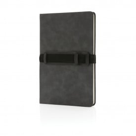 Notitieboek - A5 - PU - 80 vellen - gelinieerd - hardcover - elastische band