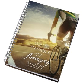 Desk-Mate® A5 ongedateerde agenda met harde kaft-Wit, zwart