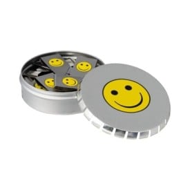 Desk tin - Ø78mm - metaal - voor 75 clips-Zilver