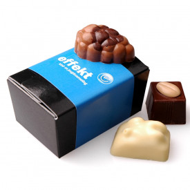 Luxe chocolade bonbons - 6 stuks - wit, melk, puur - in doosje - ambachtelijk gemaakt