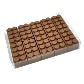 Doosje met 10 chocolade bouwblokjes-Melk