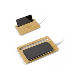 Oplaadstation - 5W - bamboe - draadloos - geschenkverpakking