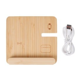 Draadloze oplader Tribu | Gerecycled bamboe | 3-in-1