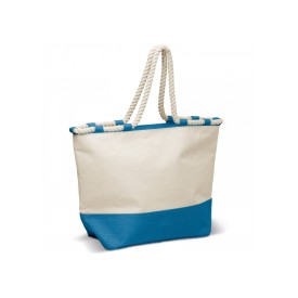 Shopper - canvas - 380g/m² - 50 x 36 x 18 cm - gekleurde bodem - lange hengsels