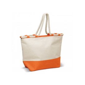 Shopper - canvas - 380g/m² - 50 x 36 x 18 cm - gekleurde bodem - lange hengsels