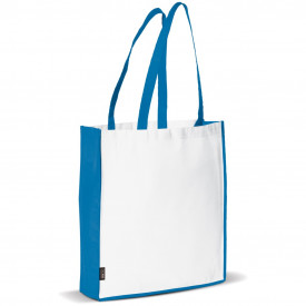 Draagtas Non Woven-Wit / blauw