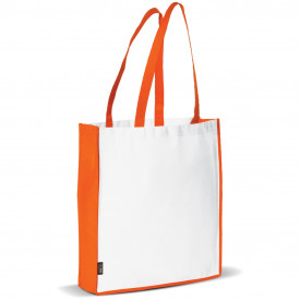 Draagtas Non Woven-Wit / oranje