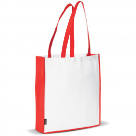 Draagtas Non Woven-Wit / rood