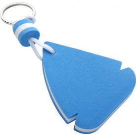 Drijvende sleutelhanger in vorm van zeilschip-Blauw/wit