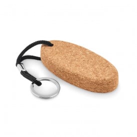 Boat floating cork keyring w/ cord-Zwart