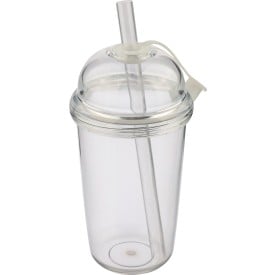 Drinkbeker met rietje 500 ml Glow