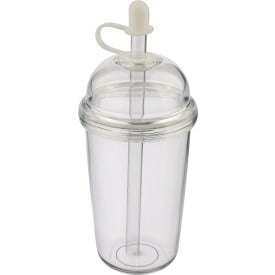 Drinkbeker met rietje 500 ml Glow
