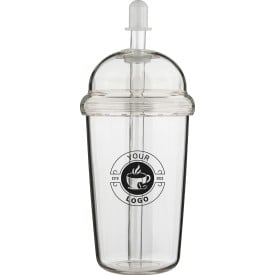 Drinkbeker met rietje 500 ml Glow