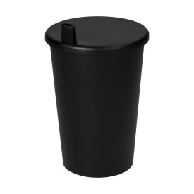 Drinkbeker met rietje 'splash'-Zwart