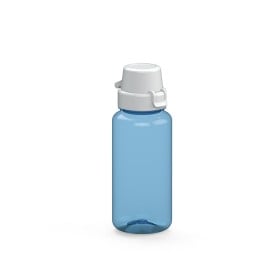 Drinkfles 'school' tritan 0,4 ltr.-Transparant-blauw / wit