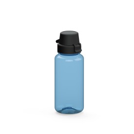 Drinkfles 'school' tritan 0,4 ltr.-Transparant-blauw / zwart