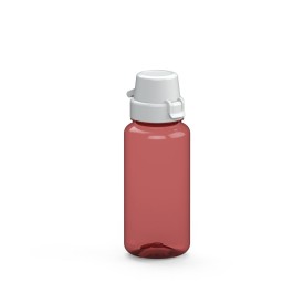 Drinkfles 'school' tritan 0,4 ltr.-Transparant-rood / wit